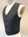 Childrens, Suit Piece 3, GIOBERTI, Black, Polyester, Rayon, Solid, Sz. 18, 4 Buttons, 2 Welt Pockets, Belted Back