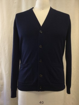 JCREW, Navy Blue, Wool, Solid, Button Front, 2 Pockets,