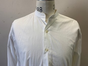 N/L, White, Cotton, Solid, Long Sleeves, Button Front, Stain on Right Shoulder See Detail Photo,