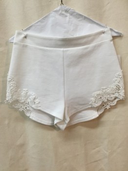 Womens, Shorts, PINS & NEEDLES, White, Synthetic, Solid, M, White, White Floral Lace Sides, Zip Back