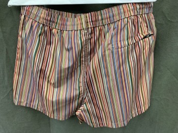 PAUL SMITH, Multi-color, Polyester, Stripes - Vertical , Smocked Drawstring Waistband, 3 Pockets, Multiple