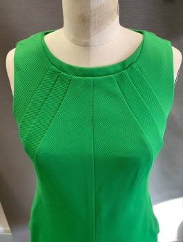 DVF, Emerald Green, Silk, Spandex, Solid, C/N, Designer, Seam Styling, Bk Zipper.