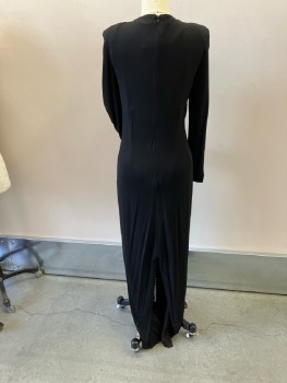 TOM FORD, Black, Knit, Floor Length, Lace Up Front, Back Zip, Invisible Zips At Wrists Of L/S, Back Slit,