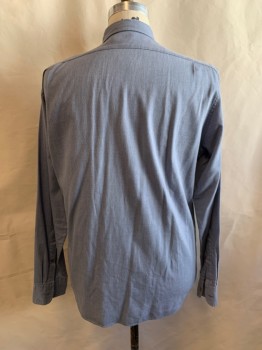 J. CREW, Blue, Cotton, Collar Attached, Button Down Collar, Button Front, Long Sleeves, 1 Chest Pocket
