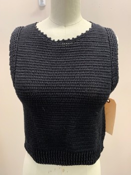 RACHEL COMEY, Black, Cotton, Solid, Sleeveless, Knit, Pullover,
