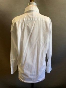 NORDSTROM, White, Cotton, Solid, C.A., Button Front, L/S,