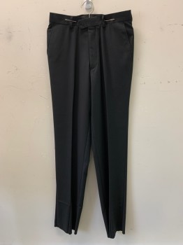 COVONA, Black, Wool, Solid, F.F, 4 Pockets, Zip Fly