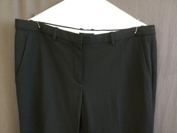 THEORY, Black, Wool, 1" Waist Band with Belt Hoops, Flat Front, Zip Front, 4 Pockets