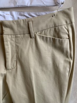 STYLUS, Khaki Brown, Cotton, Spandex, Solid, F.F, Zip Front, Hook Front, 4 Pockets