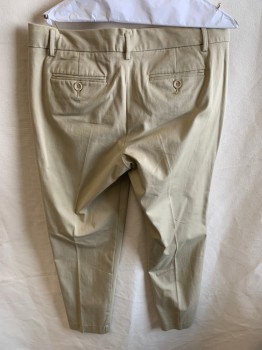 STYLUS, Khaki Brown, Cotton, Spandex, Solid, F.F, Zip Front, Hook Front, 4 Pockets