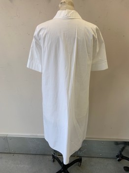 COS, White, Cotton, Solid, S/S, Half Button Front, Chest Pocket, Tunic/Shift