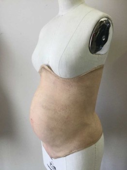 MTO, Beige, Latex, L200FOAM, Made To Order, Realistic, Soft Painted Latex Pregnancy Belly with Cesarean Scar, Heavy Sports Zipper Up Center Back,