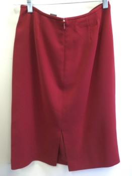 NL, Red, Polyester, Solid, Straight, Back Zipper,