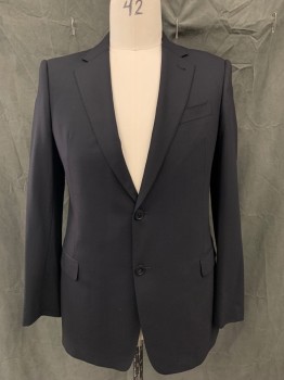 ARMANI COLL, Black, Wool, Solid, Single Breasted, Collar Attached, Notched Lapel, Hand Picked Collar/Lapel, 2 Buttons,  3 Pockets