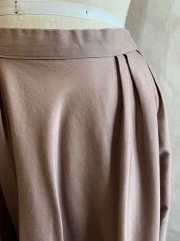 Womens, Skirt, MTO, Champagne, Cotton, Solid, 26, Side Zipper, Pleated, 2 Pockets,