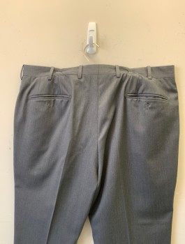 JB BRITCHES, Dk Gray, Wool, Solid, Flat Front, Button Tab, Zip Fly, Straight Leg, 4 Pockets, Belt Loops