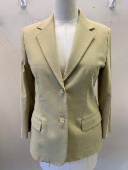 MICHAEL KORS, Khaki Brown, Cotton, Solid, Single Breasted, 2 Buttons,  2 Pockets, Notched Lapel,