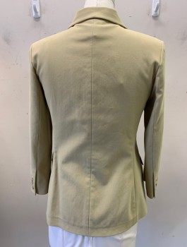 MICHAEL KORS, Khaki Brown, Cotton, Solid, Single Breasted, 2 Buttons,  2 Pockets, Notched Lapel,