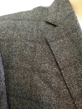 REDA-BR, Gray, Graphite Gray, Wool, Plaid, 2 Buttons,  Notched Lapel, 3 Pockets, 2 Flaps, Soft and In Excellent Condition
