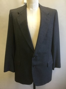 DORMAN WINTHROP, Gray, Lt Gray, Wool, Stripes - Pin, Gray with Light Gray Pinstripe, Single Breasted, Notched Lapel, 2 Buttons, 3 Pockets, Solid Gray Lining