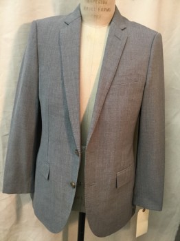 J CREW, Heather Gray, Wool, 2 Buttons,  3 Pockets,