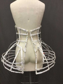 Womens, Sci-Fi/Fantasy Corset, N/L MTO, White, Plastic, H <38", W26-28, Panniers Made Out of LED Strips, Lace Up in Back