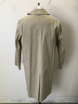 MACKINTOSH, Beige, Cotton, Solid, Bonded Cotton, 5 Button Front with Covered Button Placket, Collar Attached, 2 Welt Pocket, Vented Back, High End/Luxury Item