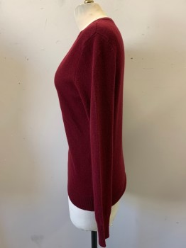 EQUIPMENT, Brick Red, Cashmere, Solid, Long Sleeves, V-neck,
