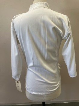 Unisex, Martial Arts Top, TIGER CLAW, 2, White, Polyester Cotton, L/S, V-N, Wrap, Side Slits, Multiples
