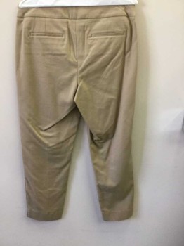 TALBOTS, Khaki Brown, Cotton, Rayon, Solid, Mid Rise, Slim Leg, Zip Fly, 4 Pockets, (2 Front Pockets are Tiny Welt Pockets) 1.5" Wide Self Waistband