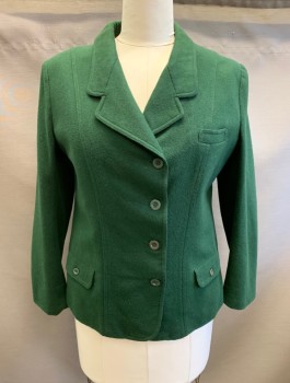 N/L MTO, Forest Green, Wool, Solid, Heavy Wool, Single Breasted, Notched Lapel, 4 Buttons, 3 Pockets, Brown Lining, Made To Order, Multiples,