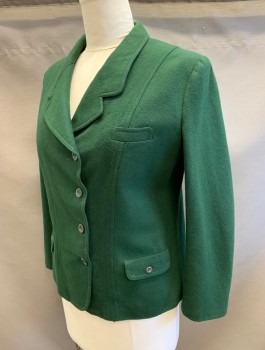 N/L MTO, Forest Green, Wool, Solid, Heavy Wool, Single Breasted, Notched Lapel, 4 Buttons, 3 Pockets, Brown Lining, Made To Order, Multiples,