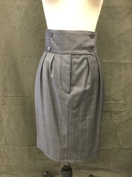 STELLA MCCARTNEY, Gray, Black, Maroon Red, Wood, Grid , Houndstooth - Micro, High Waist, 3 1/2" Waistband, 4 Button Tab Closure, Button Fly, Double Pleats, 2 Side Welt Pockets