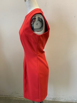 SHOSANNA, Coral Orange, Synthetic, Solid, Princess Seams, 2 Center Back Zippers, Trapezoid Hole Center Back,
