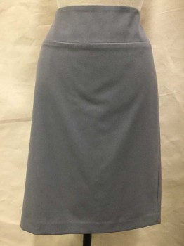 Ellen Tracy, Gray, Polyester, Rayon, Solid, 3" Wide Waistband, Knee Length, Invisible Zipper At Center Back, Slit At Center Back Hem. Straight Fit