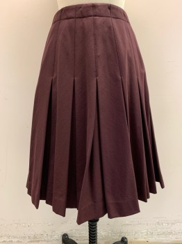 TRADEMARK, Plum Purple, Nylon, Polyester, Tennis Skirt Style, A-Line, Pleated, Zip Side