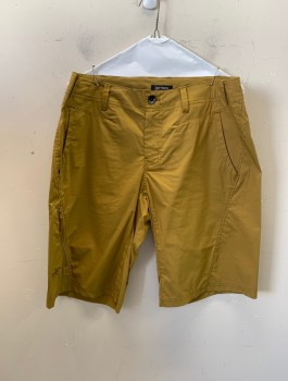 Mens, Shorts, ARC'TERYX, Dijon Yellow, Cotton, Nylon, Solid, 34, 4 Pockets, 1 Zip Pocket on Right Leg