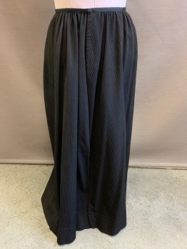 Womens, Skirt 1890s-1910s, MTO, Black, Cotton, Stripes - Shadow, W31, Textured Stripe, Grosgrain Waistband, Hooks & Bars, Some Mending See Detail Photo,