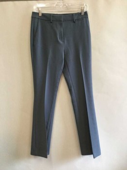 BROOKS BROTHERS, Gray, Polyester, Lycra, Solid, Womens Dress Pants. Flat Front