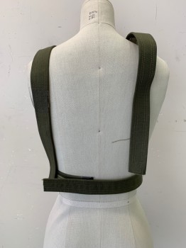 Unisex, Sci-Fi/Fantasy Harness, NL, Olive Green, Cotton, Pouch at Front, Velcro Straps