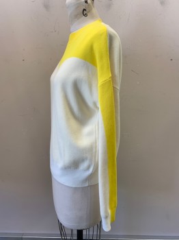 & Other Stories, Cream, Yellow, Cotton, Color Blocking, L/S, Crew Neck, Heart Shaped Color Block