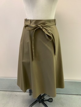 THEORY, Putty/Khaki Gray, Cotton, Solid, WRAP STYLE, Belt Loops, Ties At Waist