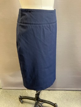 STELLA MC CARTNEY, Navy Blue, Elastane, Polyester, Solid, Back Zip, Pencil Skirt