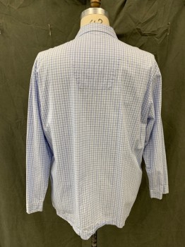 NORDSTROM, Blue, White, Navy Blue, Cotton, Plaid, Single Breasted, Collar Attached, Notched Lapel, 2 Pockets, Long Sleeves,