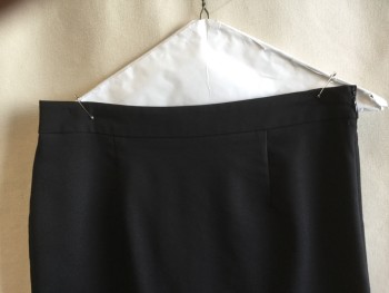 ZARA BASIC, Black, Cotton, Polyester, Solid, 1.5" Waistband, Side Zip, Split Center Back Hem, Black Lining