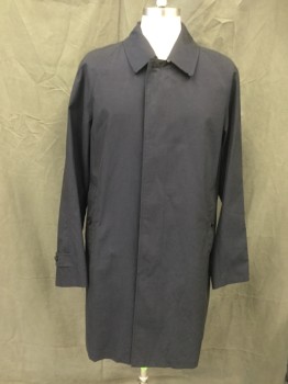 BURBERRY, Black, Cotton, Solid, Single Breasted, Collar Attached, Raglan Long Sleeves, 2 Pockets, Button Tab Cuffs, Burberry Plaid Lining