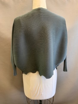 Womens, Sci-Fi/Fantasy Jacket, N/L, Gray, Polyester, Solid, O/S, Permanent Pleating, Scalloped Hem, Open Front
