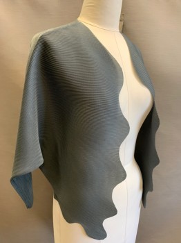 Womens, Sci-Fi/Fantasy Jacket, N/L, Gray, Polyester, Solid, O/S, Permanent Pleating, Scalloped Hem, Open Front