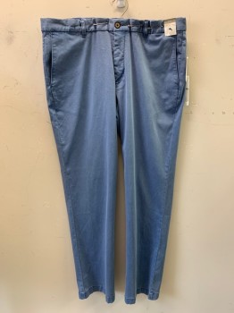 TOMMY BAHAMA, French Blue, Cotton, Polyester, Solid, F.F, Side Pockets, Zip Front, Belt Loops