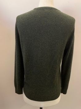 J. CREW, Dk Green, Cashmere, Solid, Heathered, CN,